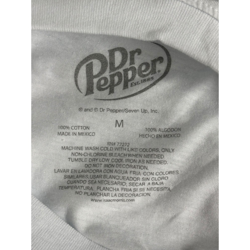 Dr Pepper Womens Graphic Jersey T-Shirt White Maroon V-Neck Size M New NWT - Picture 2 of 3